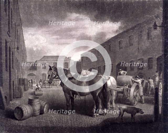 East end of Whitbread's Brewery, Chiswell Street, Islington, London, c1792.  Artist: Richard Earlom