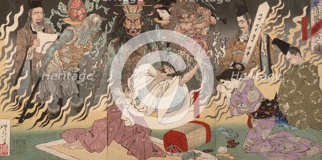 The Fever of Taira no Kiyomori, 1883. Creator: Tsukioka Yoshitoshi.