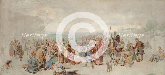 Olof Skötkonung's baptism. Creator: Axel Henrik Kulle.