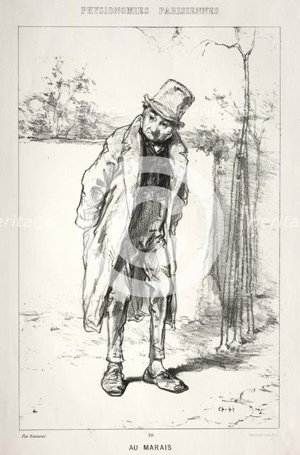 Physionomies Parisienne: Au Marais, 1869. Creator: Paul Gavarni (French, 1804-1866).