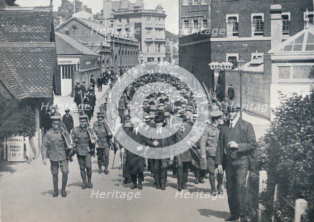 After England declared War: German Reservists, who were arrested, c1914. Artist: Unknown