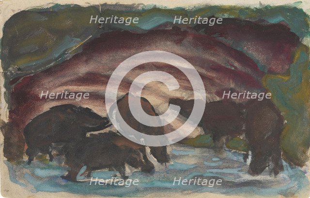 Wild Boars in the Water, 1910-1911.