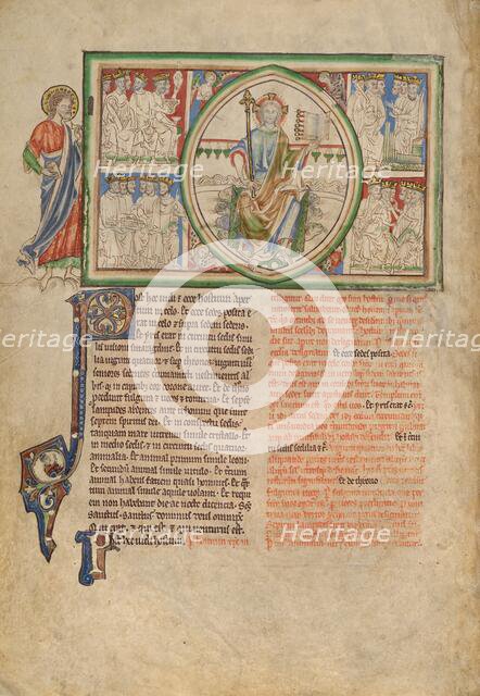 The Vision of the Throne of God and the Twenty-Four Elders; Dyson Perrins Apocalypse, about 1255-60. Creator: Unknown.