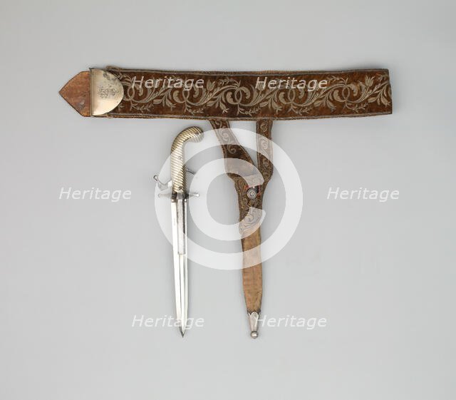 Combination Hunting Dagger and Double-Barrel Percussion Pistol... of Emperor Maximilian..., 1864/67. Creator: Joseph-Célestin Dumonthier.