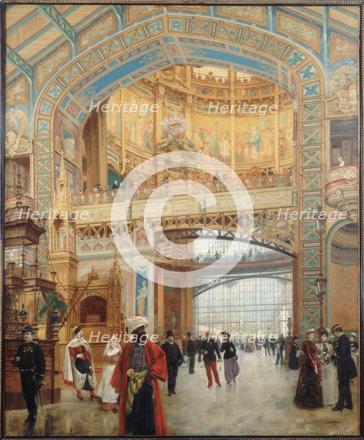 Central dome of the Machine Gallery at the 1889 World's Fair, 1890. Creator: Louis Beroud.