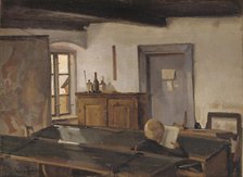 A schoolroom with a reading boy, 1854-1917.
 Creator: Hans Smidth.