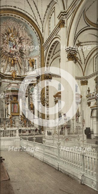 The altar, Church of Guadaloupe, [the Cathedral], City of Mexico, between 1884 and 1900. Creator: William H. Jackson.