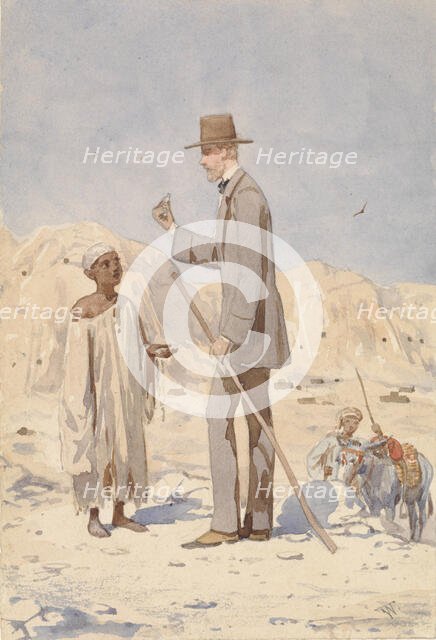 Louis Philippe Albert d'Orleans, at an excavation in Egypt, 1860. Creator: Willem de Famars Testas.