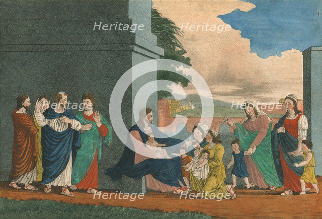 Suffer the little children, (19th century?). Artists: Weenix, N v d Linden.