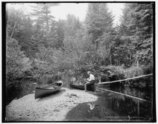 Fishing in the Adirondacks, c1902. Creator: William H. Jackson.