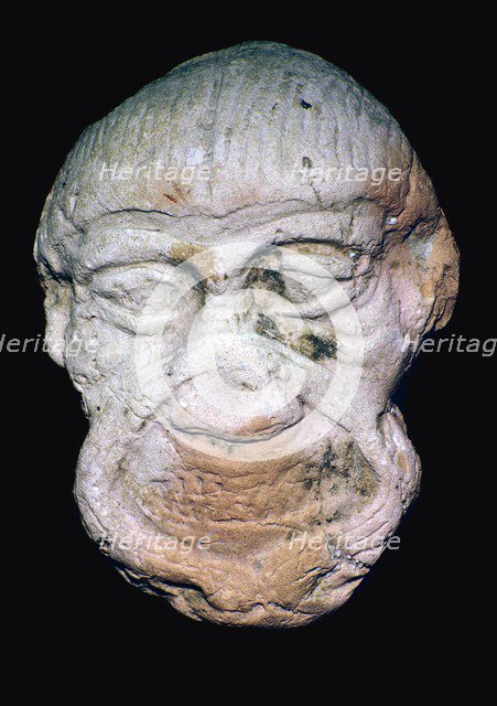 Terracotta head of a demon. Artist: Unknown