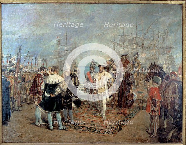 King Francis I of France arrives in Valencia' Oil by Ignacio Pinazo.