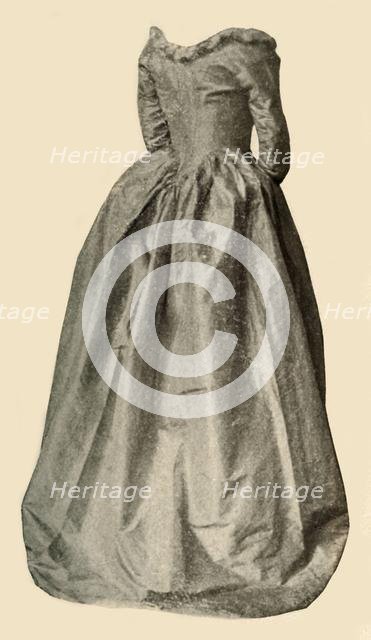 'Picture of a blue interesting gown worn by Mrs St Clair, c1760, (1937). Creator: Unknown.