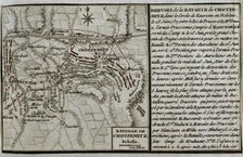 Seven Years War (1756-1763): Map of the Battle of Chotzemitz (18 June 1757), 1765. Creator: Jean de Beaurain.