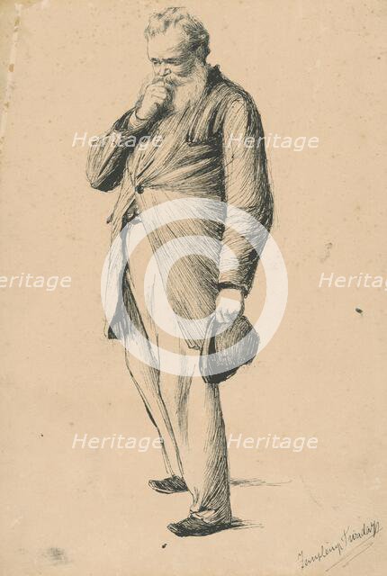 Study of a standing old man I., 1885-1890. Creator: Teodor Zemplényi.