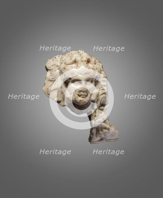 Head of Alexander as Herakles. From the Oxus Temple, Takht-i Sangin, Third cent. BC. Creator: Central Asian Art.