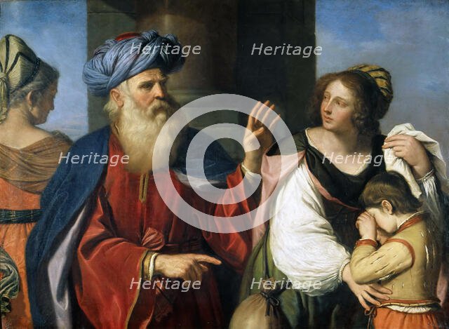 Abraham Casting out Hagar and Ishmael, 1657. Creator: Guercino (1591-1666).