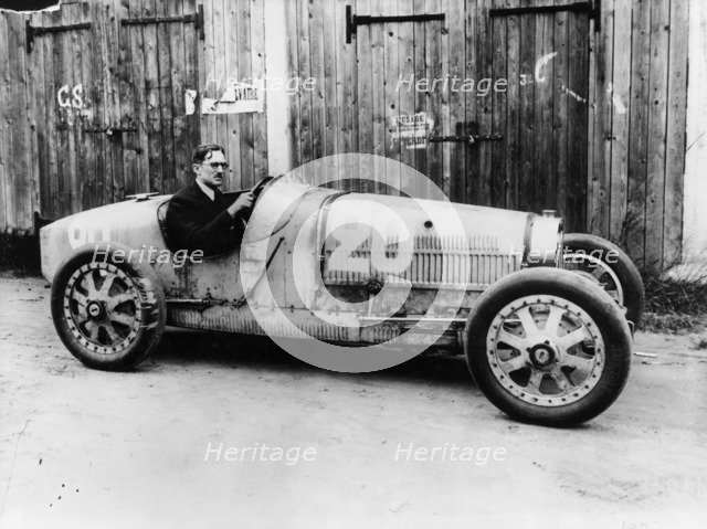 George Eyston in a 1927 Bugatti Type 35B, (1927?). Artist: Unknown