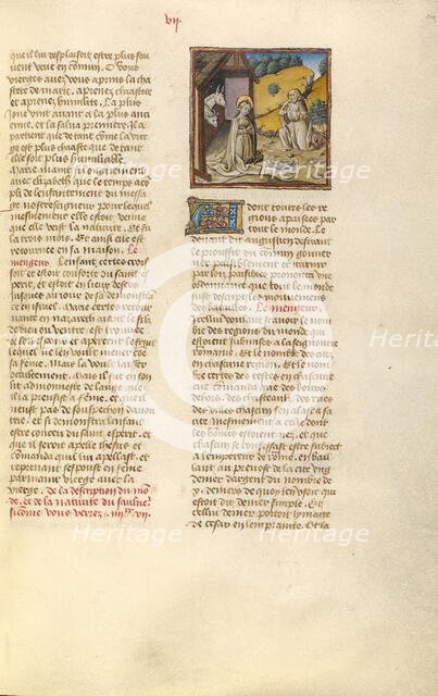 The Nativity and The Adoration of the Christ Child; Miroir Historial, about 1475. Creator: Unknown.