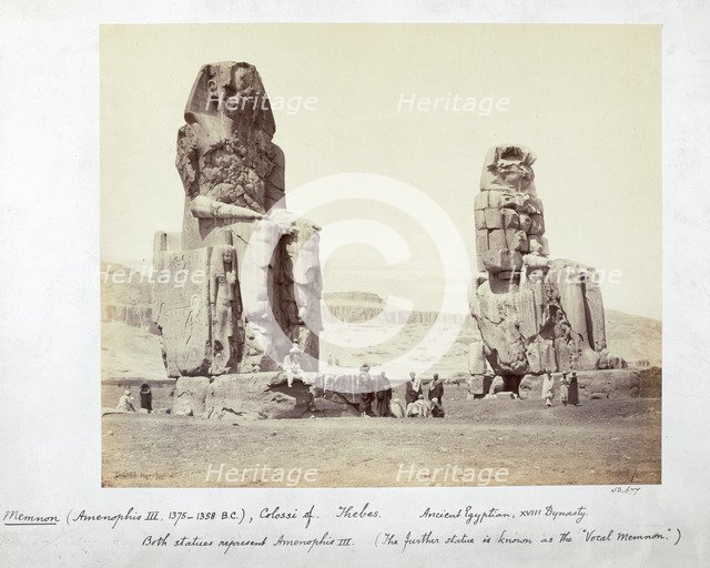 The Colossi of Memnon, Thebes, Egypt, 1862. Artist: Francis Bedford