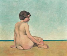 Petite baigneuse assise sur le sable, 1911. Creator: Vallotton, Felix Edouard (1865-1925).