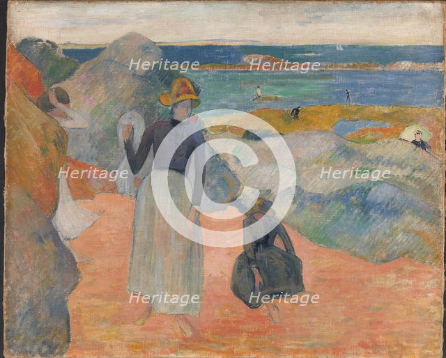 On the beach, 1889. Creator: Gauguin, Paul Eugéne Henri (1848-1903).