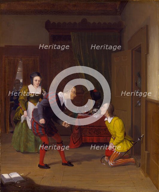 The Merry Wives of Windsor: Dr. Caius, Simple and Dame Quickly, 1830. Creator: Robert Walter Weir.