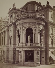 Burgtheater - fragment of the façade, Vienna, around 1890. Creator: Ludwig Niernberger.
