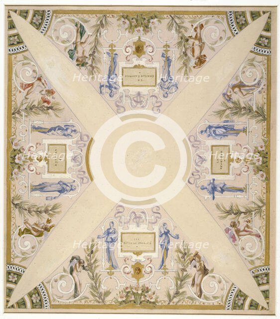 Sketch for the 'festival staircase' at the Hotel de Ville in Paris: December, between 1888 and 1898. Creator: Luc Olivier Merson.