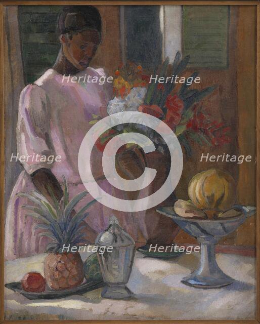 Rose Laying the Table, 1914. Creator: Astrid Holm.