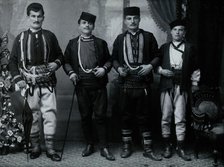 Bulgarian men wearing national dress, early 20th century. Creator: Unknown.