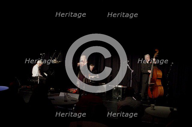 Herbie Flowers, Mike Hatchard, Shane Hill and Tina May, Hawth, Crawley, West Sussex, Nov 2015. Artist: Brian O'Connor.