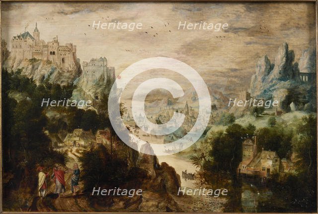 Landscape with Road to Emmaus, c.1540. Creator: Herri met de Bles, Henri de (1510-1550).