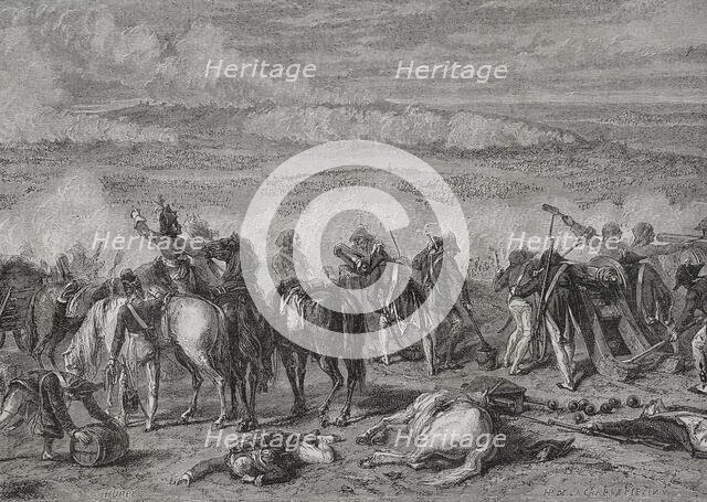Battle of Jemappes (6 November 1792), French Revolutionary Wars, 1876. Creator: Alexandre Hurel.