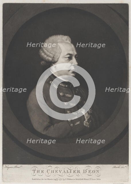 Chevalier d'Eon, 1771. Creator: Thomas Burke.