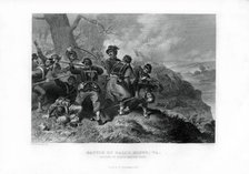 Rescue of the body of Colonel Edward Baker, Battle of Ball's Bluff, Virginia, 1862-1867.Artist: J Godfrey
