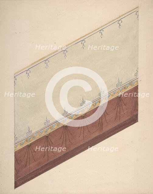 Pompeiian Design for Paneling, second half 19th century. Creators: Jules-Edmond-Charles Lachaise, Eugène-Pierre Gourdet.