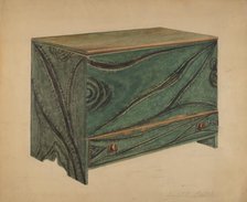 Painted Wooden Chest, c. 1939. Creator: Daniel Fletcher.