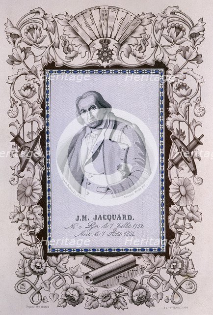 Joseph-Marie Jacquard, inventor of the Jacquard loom, c1850. Artist: Unknown