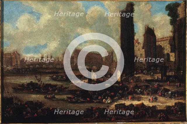 Pont-Neuf, the Cite, and the Porte de Nesle, around 1650. Creator: Pieter Casteels.