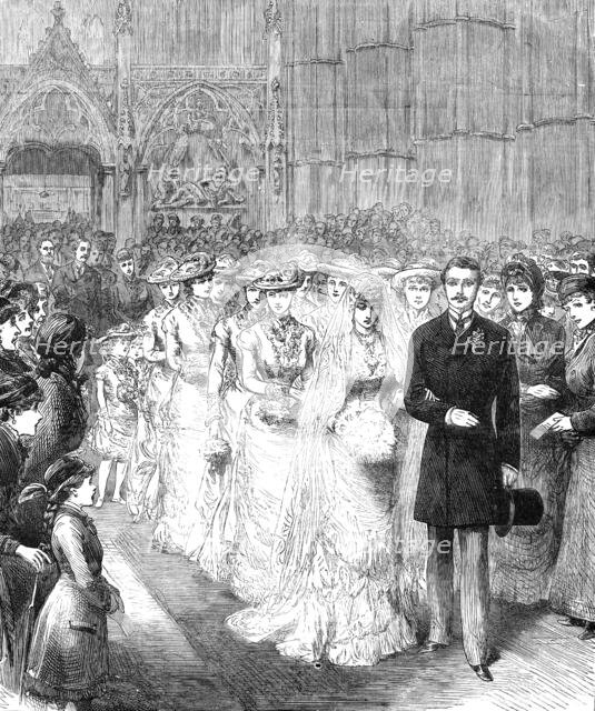 Marriage of Lord Brooke and Miss Maynard at Westminster Abbey, 1881. Creator: Unknown.