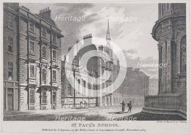 St Paul's School, London, 1807. Artist: Samuel Rawle