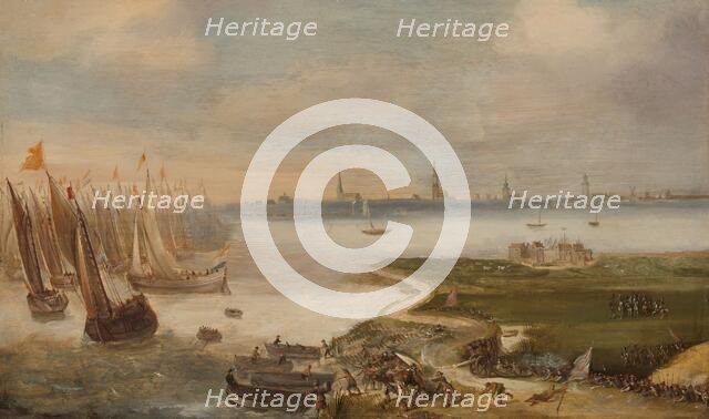 The Dutch Defeat at the Blokkersdijk, near Antwerp, 1605, c.1610-c.1615. Creator: Anon.
