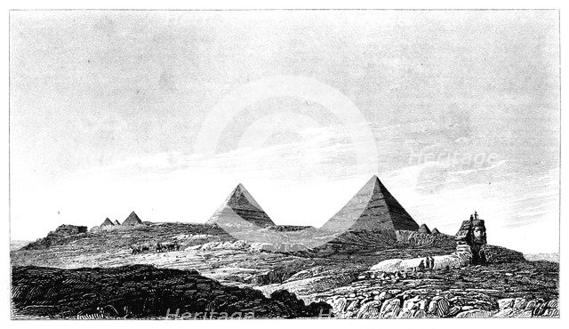 The Pyramids and Sphinx, Giza, Egypt, 19th Century. Artist: Lemaitre