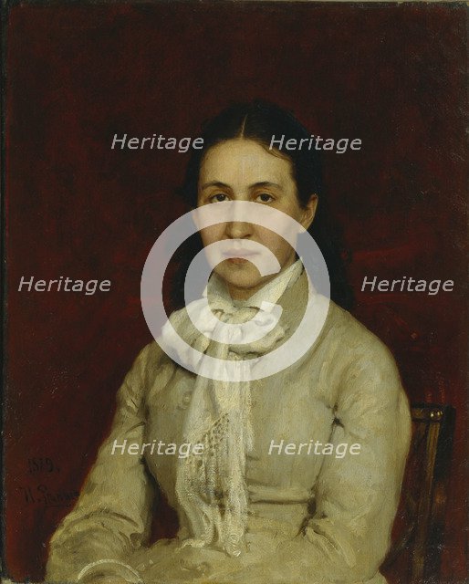 Portrait of Yelizaveta Grigoryevna Mamontova (1847-1908), 1878. Artist: Repin, Ilya Yefimovich (1844-1930)