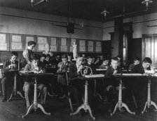 Mechanical drawing class(?), Business high school, (1899?). Creator: Frances Benjamin Johnston.