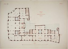 Rathskeller Neubau, Halle (Saale), Saxony-Anhalt, Germany, First Floor Plan, c. 1887. Creator: Peter Joseph Weber.