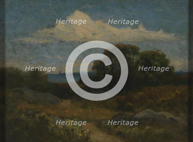 Landscape (trees and rocks by lake). Creator: Edward Mitchell Bannister.