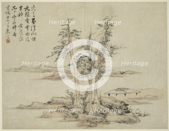 Landscape in the Style of Ancient Masters: after Ni Zan (1301-1374), Cao Zhibo..., 1642. Creator: Lan Ying.