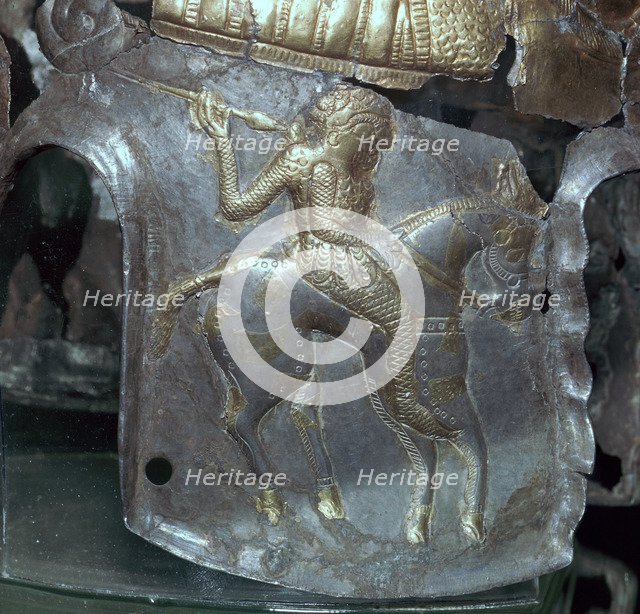 Detail of a horseman from the helmet of a Thraco-Getic chief. Artist: Unknown
